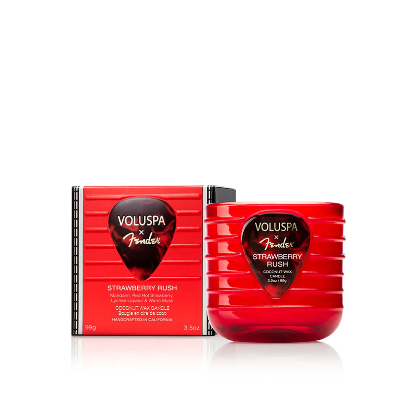 Strawberry Rush, mini vela pedestal de 99 g com embalagem